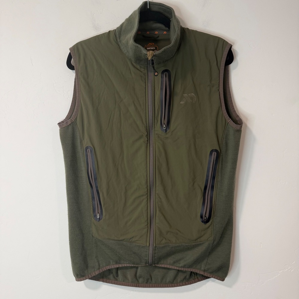 First Lite Mens Sawtooth Hybrid Vest Medium Olive Green Merino Wool Hunting